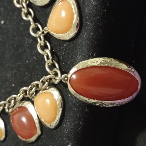 BRIGHTON TWO TONE CORAL STATEMENT NECKLACE - Picture 2 of 5